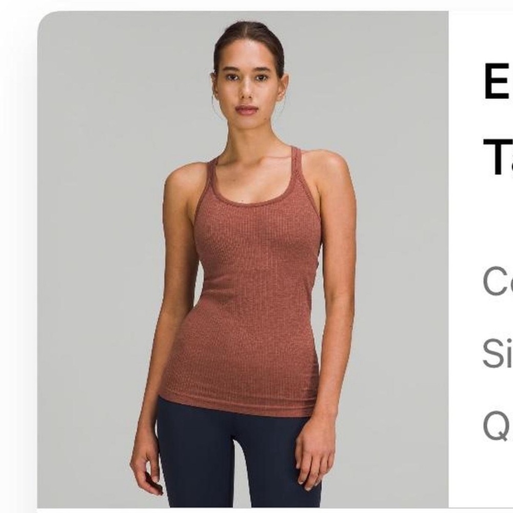 NWOT Lululemon Ancient Copper Ebb Tank Sz 2